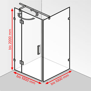 bis 1000 mm / bis 1000 mm / bis 2000 mm: bis 1000 mm / bis 1000 mm / bis 2000 mm
