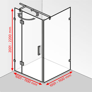 1001 - 1100 mm / 1001 - 1100 mm / 2001 - 2200 mm: 1001 - 1100 mm / 1001 - 1100 mm / 2001 - 2200 mm