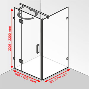 1101 - 1300 mm / bis 1000 mm / 2001 - 2200 mm: 1101 - 1300 mm / bis 1000 mm / 2001 - 2200 mm
