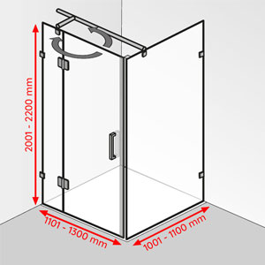 1101 - 1300 mm / 1001 - 1100 mm / 2001 - 2200 mm: 1101 - 1300 mm / 1001 - 1100 mm / 2001 - 2200 mm