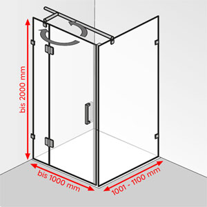 bis 1000 mm / 1001 - 1100 mm / bis 2000 mm: bis 1000 mm / 1001 - 1100 mm / bis 2000 mm