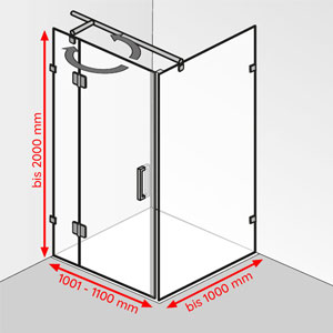 1001 - 1100 mm / bis 1000 mm / bis 2000 mm: 1001 - 1100 mm / bis 1000 mm / bis 2000 mm