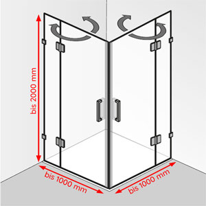 bis 1000 mm / bis 1000 mm / bis 2000 mm: bis 1000 mm / bis 1000 mm / bis 2000 mm