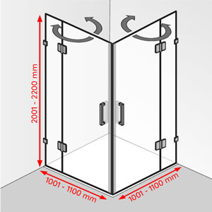 1001 - 1100 mm / 1001 - 1100 mm / 2001 - 2200 mm: 1001 - 1100 mm / 1001 - 1100 mm / 2001 - 2200 mm