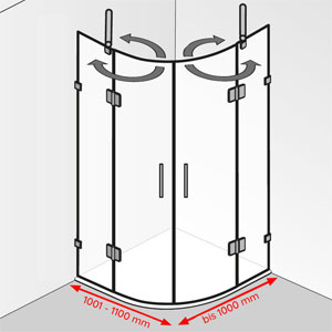 1001 - 1100 mm / bis 1000 mm: 1001 - 1100 mm / bis 1000 mm