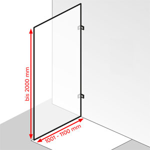 1001 - 1100 mm / bis 2000 mm: 1001 - 1100 mm / bis 2000 mm