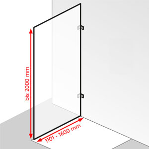 1101 - 1600 mm / bis 2000 mm: 1101 - 1600 mm / bis 2000 mm