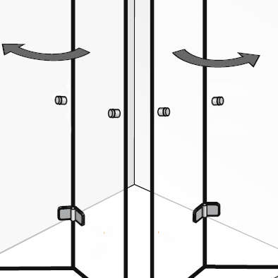 mit zusätzlichen Griffen an dem jeweils 2. Türelement: mit zusätzlichen Griffen an dem jeweils 2. Türelement