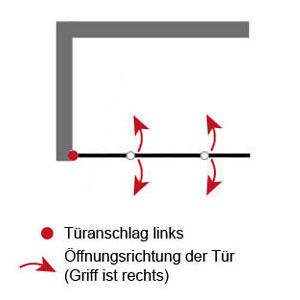 links - Drehfalttür mit Festelement: links - Drehfalttür mit Festelement