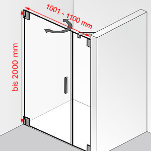 1001 - 1100 mm / bis 2000 mm: 1001 - 1100 mm / bis 2000 mm