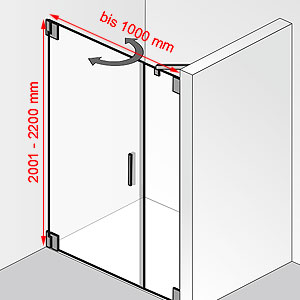 bis 1000 mm / 2001 - 2200 mm: bis 1000 mm / 2001 - 2200 mm