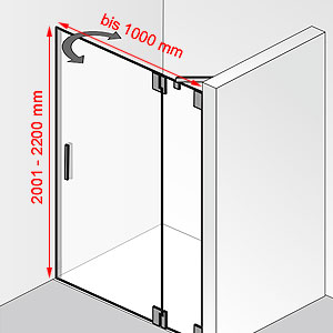 bis 1000 mm / 2001 - 2200 mm: bis 1000 mm / 2001 - 2200 mm