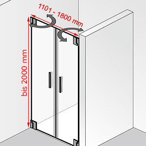 1101 - 1800 mm / bis 2000 mm: 1101 - 1800 mm / bis 2000 mm