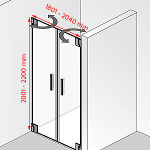 1801 - 2040 mm / 2001 - 2200 mm: 1801 - 2040 mm / 2001 - 2200 mm