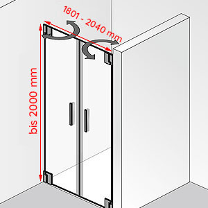 1801 - 2040 mm / bis 2000 mm: 1801 - 2040 mm / bis 2000 mm