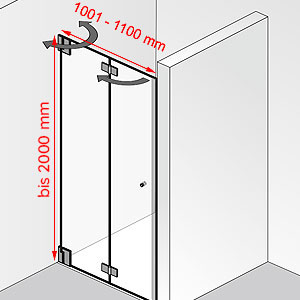 1001 - 1100 mm / bis 2000 mm: 1001 - 1100 mm / bis 2000 mm