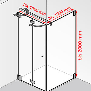 bis 1000 mm / bis 1000 mm / bis 2000 mm: bis 1000 mm / bis 1000 mm / bis 2000 mm