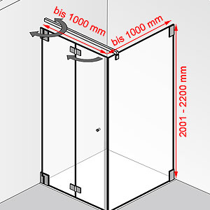bis 1000 mm / bis 1000 mm / 2001 - 2200 mm: bis 1000 mm / bis 1000 mm / 2001 - 2200 mm