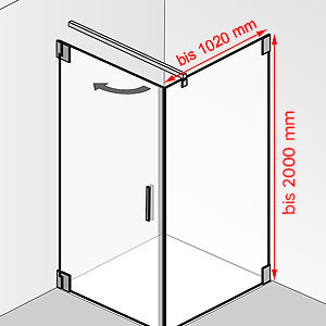bis 1020 mm / bis 2000 mm: bis 1020 mm / bis 2000 mm