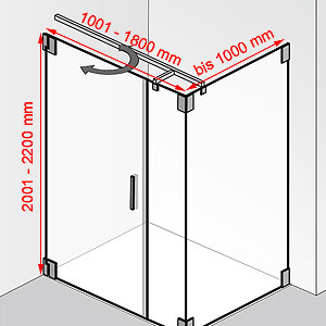 1001 - 1800 mm / bis 1000 mm / 2001 - 2200 mm: 1001 - 1800 mm / bis 1000 mm / 2001 - 2200 mm