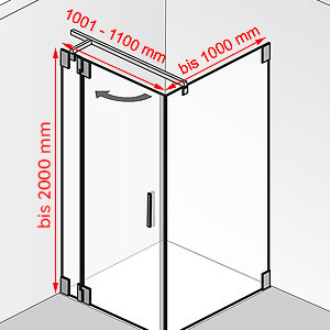 1001 - 1100 mm / bis 1000 mm / bis 2000 mm: 1001 - 1100 mm / bis 1000 mm / bis 2000 mm