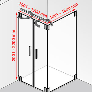 1001 - 1200 mm / 1001 - 1600 mm / 2001 - 2200 mm: 1001 - 1200 mm / 1001 - 1600 mm / 2001 - 2200 mm