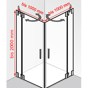 bis 1000 mm / bis 1000 mm / bis 2000 mm: bis 1000 mm / bis 1000 mm / bis 2000 mm