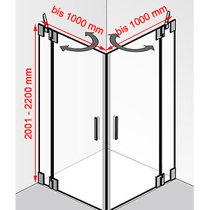 bis 1000 mm / bis 1000 mm / 2001 - 2200 mm: bis 1000 mm / bis 1000 mm / 2001 - 2200 mm