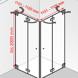 1101 - 1120 mm / 1101 - 1120 mm / bis 2000 mm: 1101 - 1120 mm / 1101 - 1120 mm / bis 2000 mm