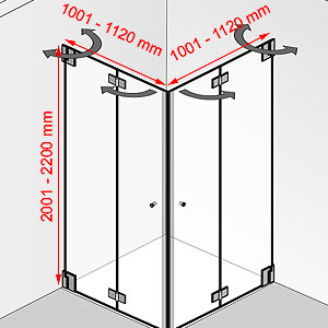 1001 - 1120 mm / 1001 - 1120 mm / 2001 - 2200 mm: 1001 - 1120 mm / 1001 - 1120 mm / 2001 - 2200 mm