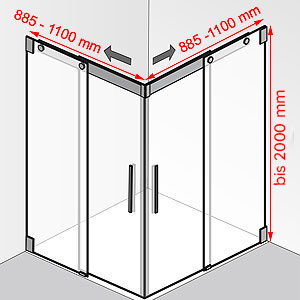 885 - 1100 mm / 885 - 1100 mm / bis 2000 mm: 885 - 1100 mm / 885 - 1100 mm / bis 2000 mm