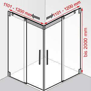 1101 - 1200 mm / 1101 - 1200 mm / bis 2000 mm: 1101 - 1200 mm / 1101 - 1200 mm / bis 2000 mm