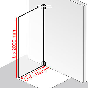 1001 - 1100 mm / bis 2000 mm: 1001 - 1100 mm / bis 2000 mm