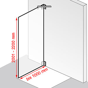 bis 1000 mm / 2001 - 2200 mm: bis 1000 mm / 2001 - 2200 mm