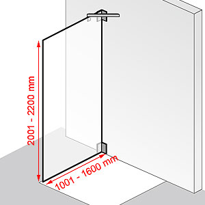 1001 - 1600 mm / 2001 - 2200 mm: 1001 - 1600 mm / 2001 - 2200 mm
