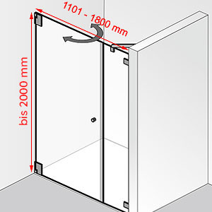 1101 - 1800 mm / bis 2000 mm: 1101 - 1800 mm / bis 2000 mm