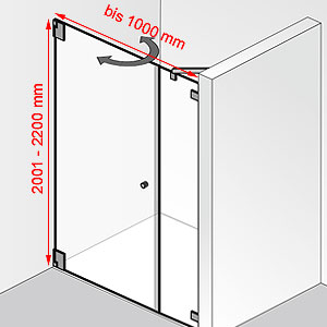 bis 1000 mm / 2001 - 2200 mm: bis 1000 mm / 2001 - 2200 mm