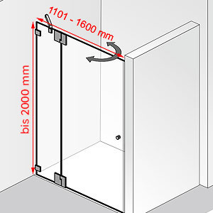1101 - 1600 mm / bis 2000 mm: 1101 - 1600 mm / bis 2000 mm