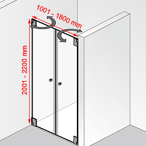 1001 - 1800 mm / 2001 - 2200 mm: 1001 - 1800 mm / 2001 - 2200 mm
