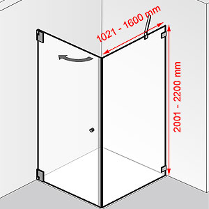 1021 - 1600 mm / 2001 - 2200 mm: 1021 - 1600 mm / 2001 - 2200 mm