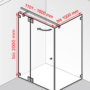 1101 - 1600 mm / bis 1000 mm / bis 2000 mm: 1101 - 1600 mm / bis 1000 mm / bis 2000 mm