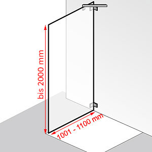 1001 - 1100 mm / bis 2000 mm: 1001 - 1100 mm / bis 2000 mm