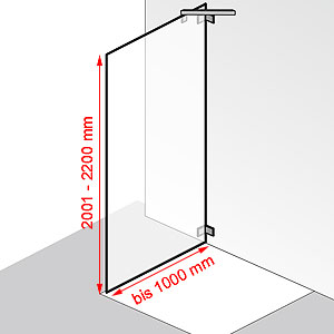 bis 1000 mm / 2001 - 2200 mm: bis 1000 mm / 2001 - 2200 mm