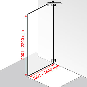 1001 - 1600 mm / 2001 - 2200 mm: 1001 - 1600 mm / 2001 - 2200 mm