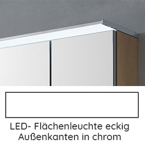 Flächenleuchte eckig Außenkante chrom, 21,3 Watt, 1400 mm: Flächenleuchte eckig Außenkante chrom, 21,3 Watt, 1400 mm