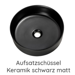 Keramik-Aufsatzschüssel schwarz matt: Keramik-Aufsatzschüssel schwarz matt
