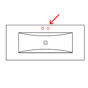 mit Bohrung für 2-Loch-Armatur: mit Bohrung für 2-Loch-Armatur