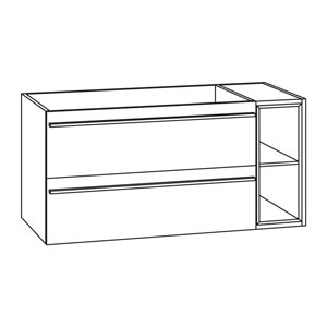 2 Auszüge, Einschubregal rechts: 2 Auszüge, Einschubregal rechts