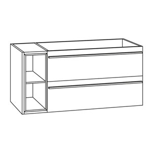 2 Auszüge, Einschubregal links: 2 Auszüge, Einschubregal links