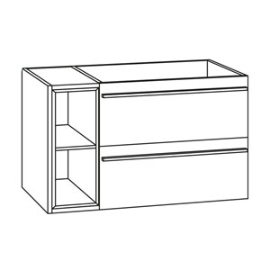 2 Auszüge, Einschubregal links: 2 Auszüge, Einschubregal links
